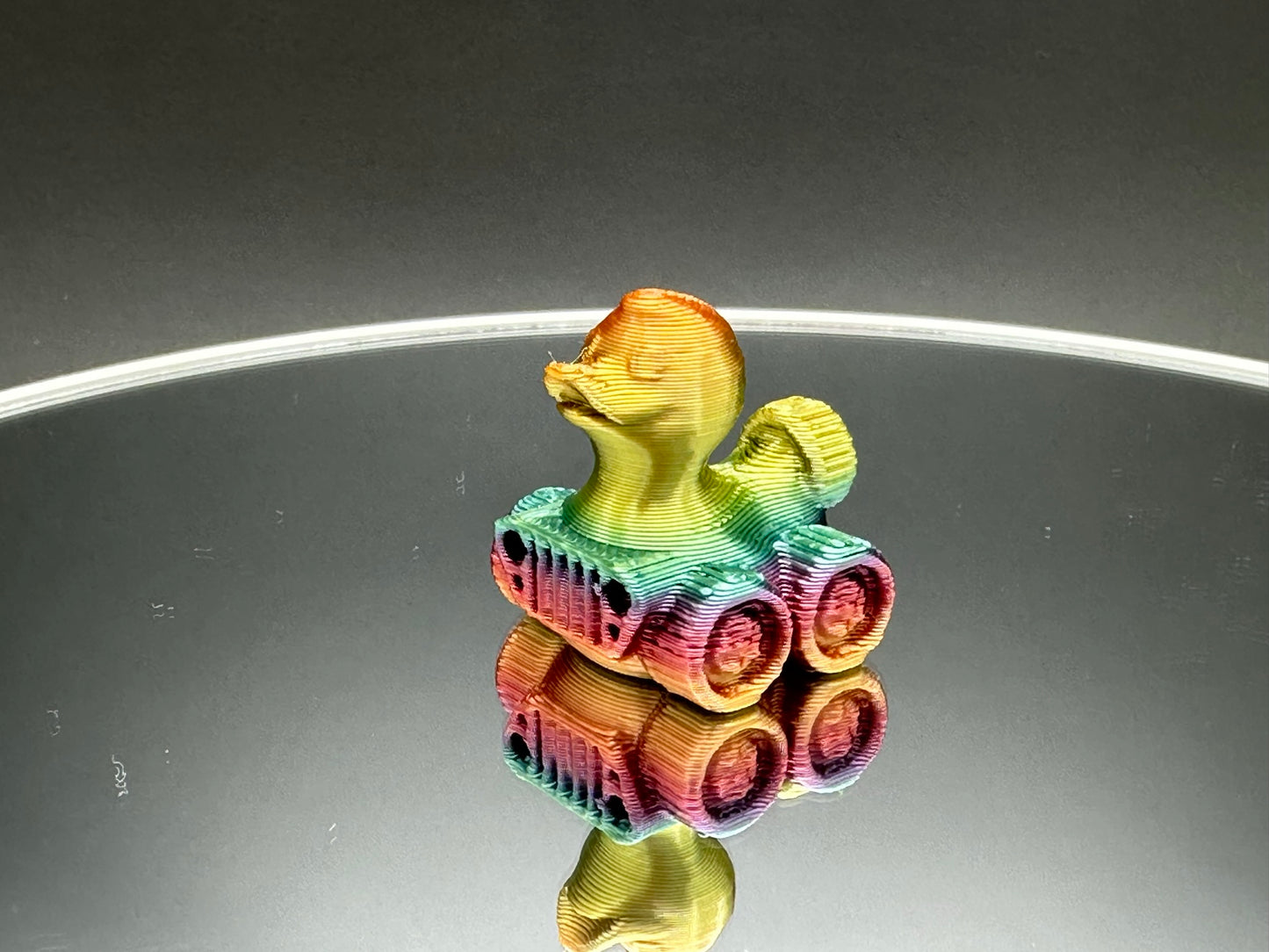 1 Inch Mini Bright Rainbow Color 3D Printed 4x4 Ducks for Duck Duck Jeep Ducking