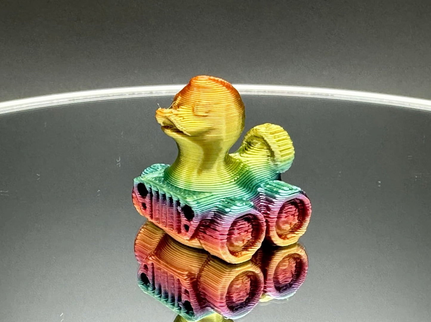 1 Inch Mini Bright Rainbow Color 3D Printed 4x4 Ducks for Duck Duck Jeep Ducking