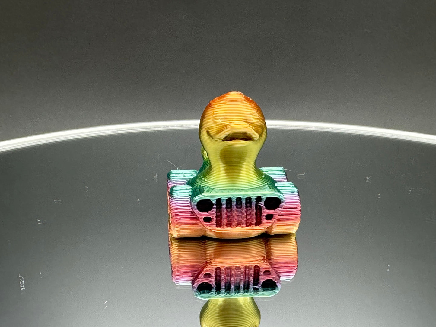 1 Inch Mini Bright Rainbow Color 3D Printed 4x4 Ducks for Duck Duck Jeep Ducking