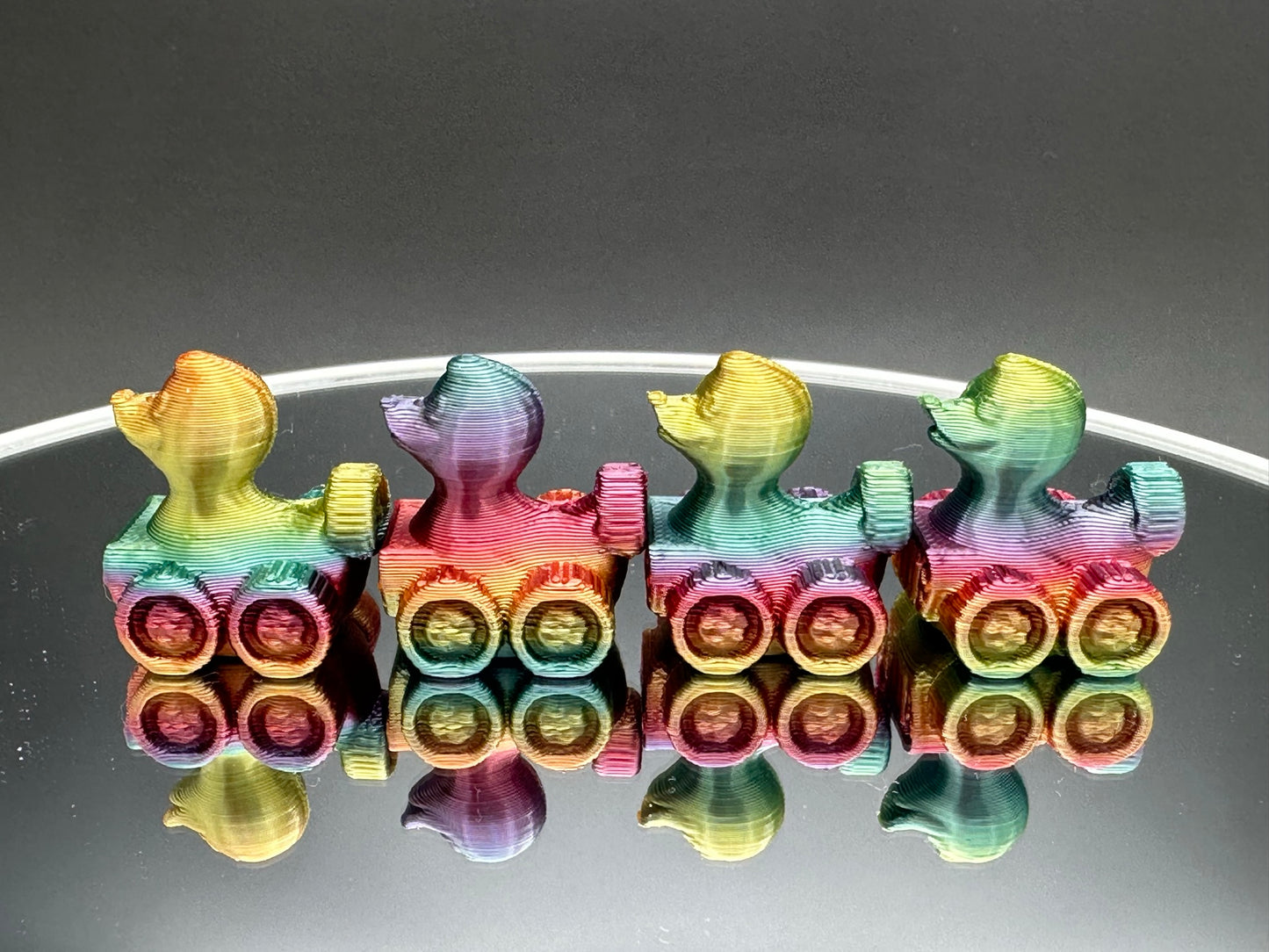 1 Inch Mini Bright Rainbow Color 3D Printed 4x4 Ducks for Duck Duck Jeep Ducking