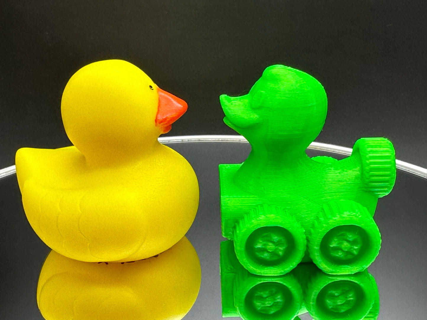 2 Inch Lime Green Color 3D Printed 4x4 Ducks for Duck Duck Jeep Ducking