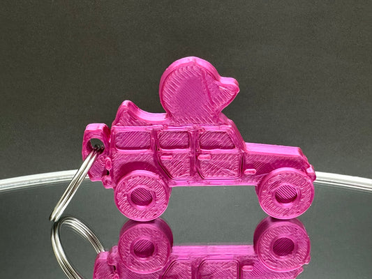 Pink Tuscadero Color Wrangler Style 3D Printed KeyChain Duck for Duck Duck Jeep Fans