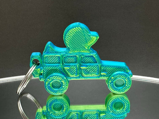 Tie Dye Color Wrangler Style 3D Printed KeyChain Duck for Duck Duck Jeep Fans