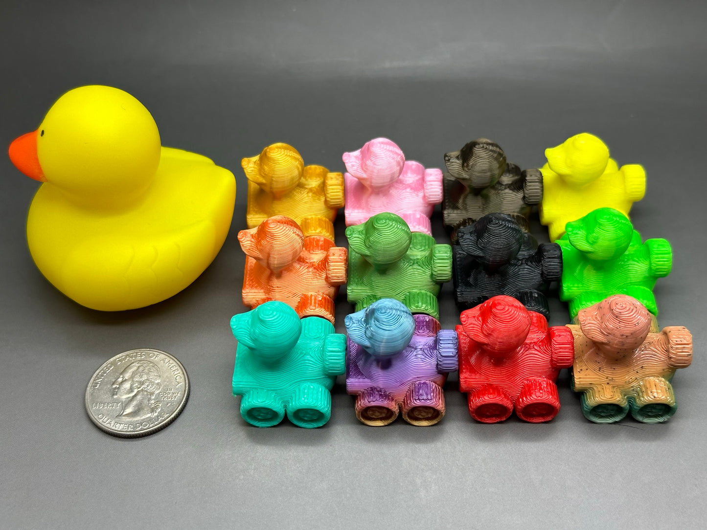 1 Dozen 1 inch Mini Duck Party Pack 3D Printed 4x4 Ducks for Duck Duck Jeep Ducking