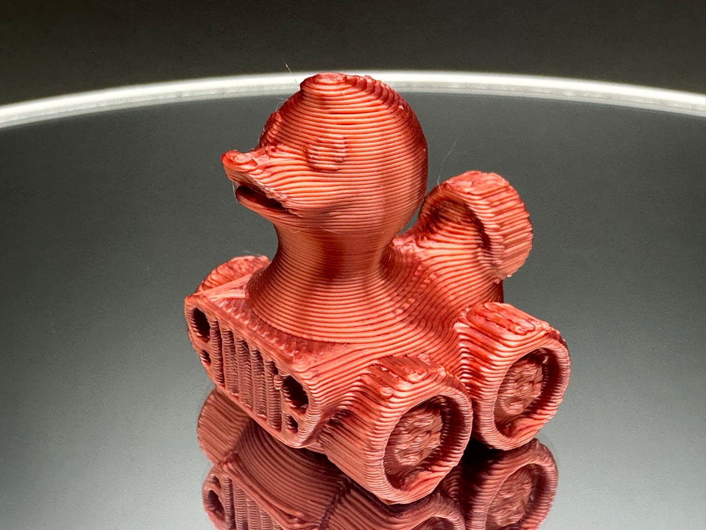 1 Inch Mini Red Copper Color 3D Printed 4x4 Ducks for Duck Duck Jeep Ducking