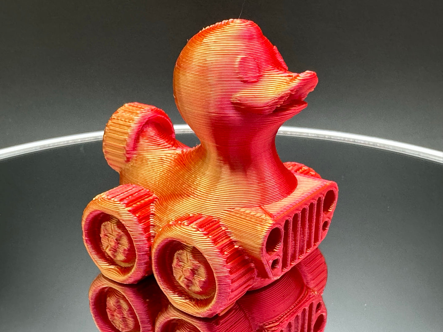 1 Inch Magic Sunset Color 3D Printed 4x4 Ducks for Duck Duck Jeep Ducking