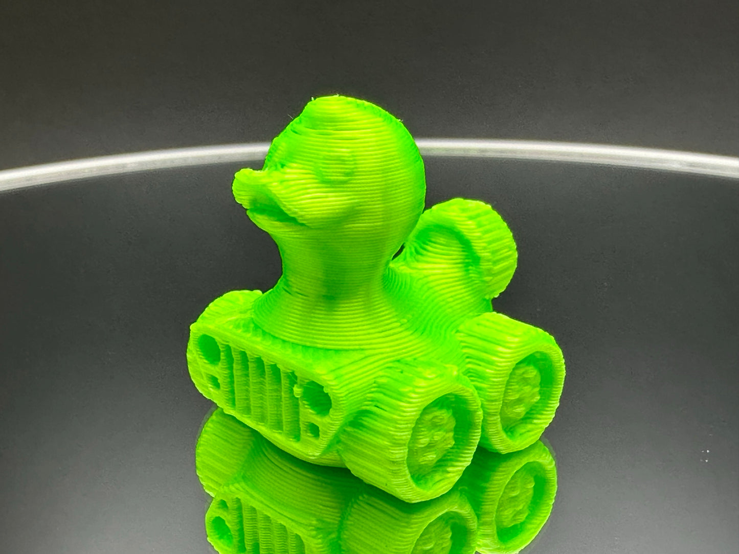 1 Inch Mini Neon Green Color 3D Printed 4x4 Ducks for Duck Duck Jeep Ducking