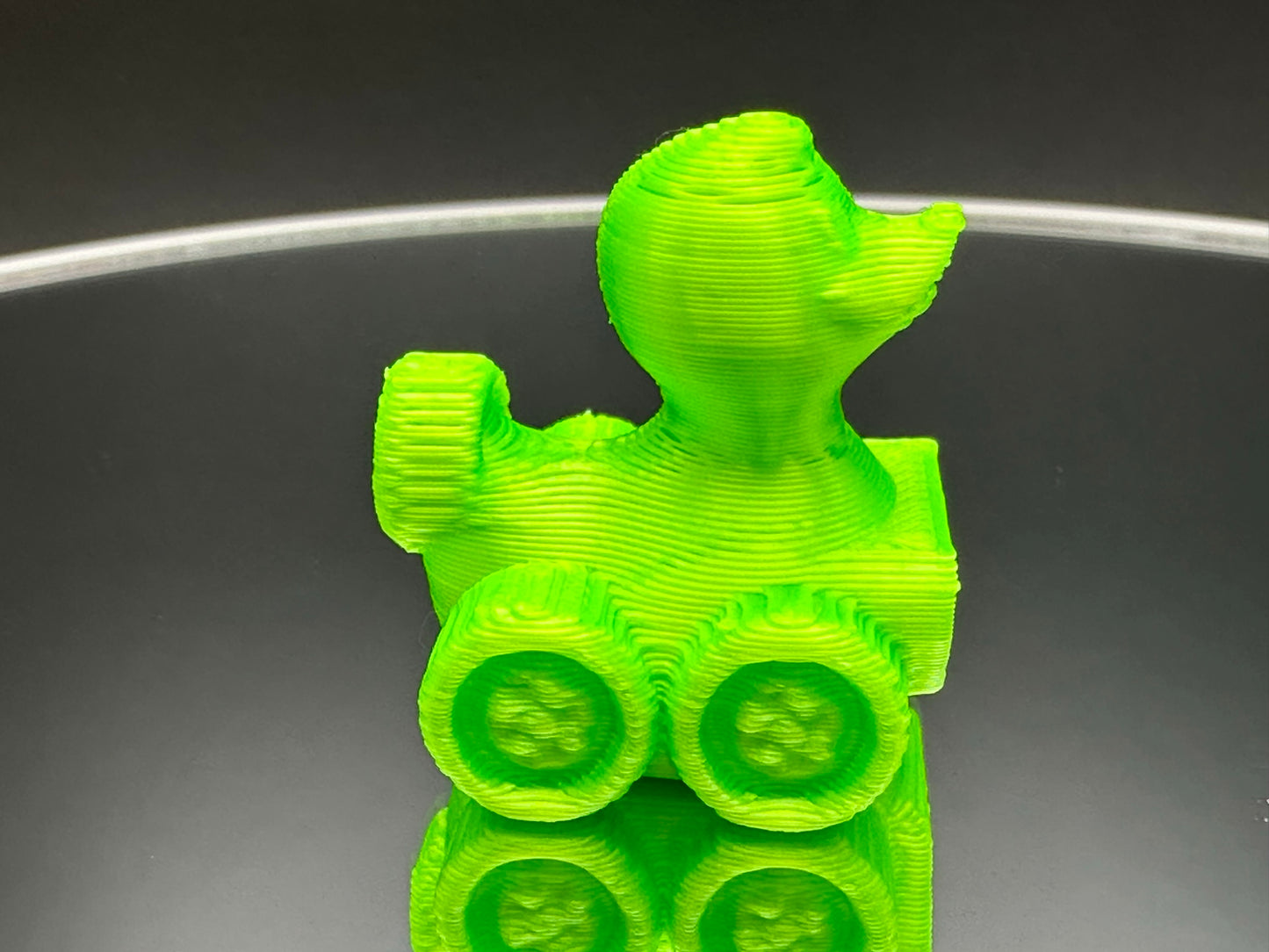 1 Inch Mini Neon Green Color 3D Printed 4x4 Ducks for Duck Duck Jeep Ducking