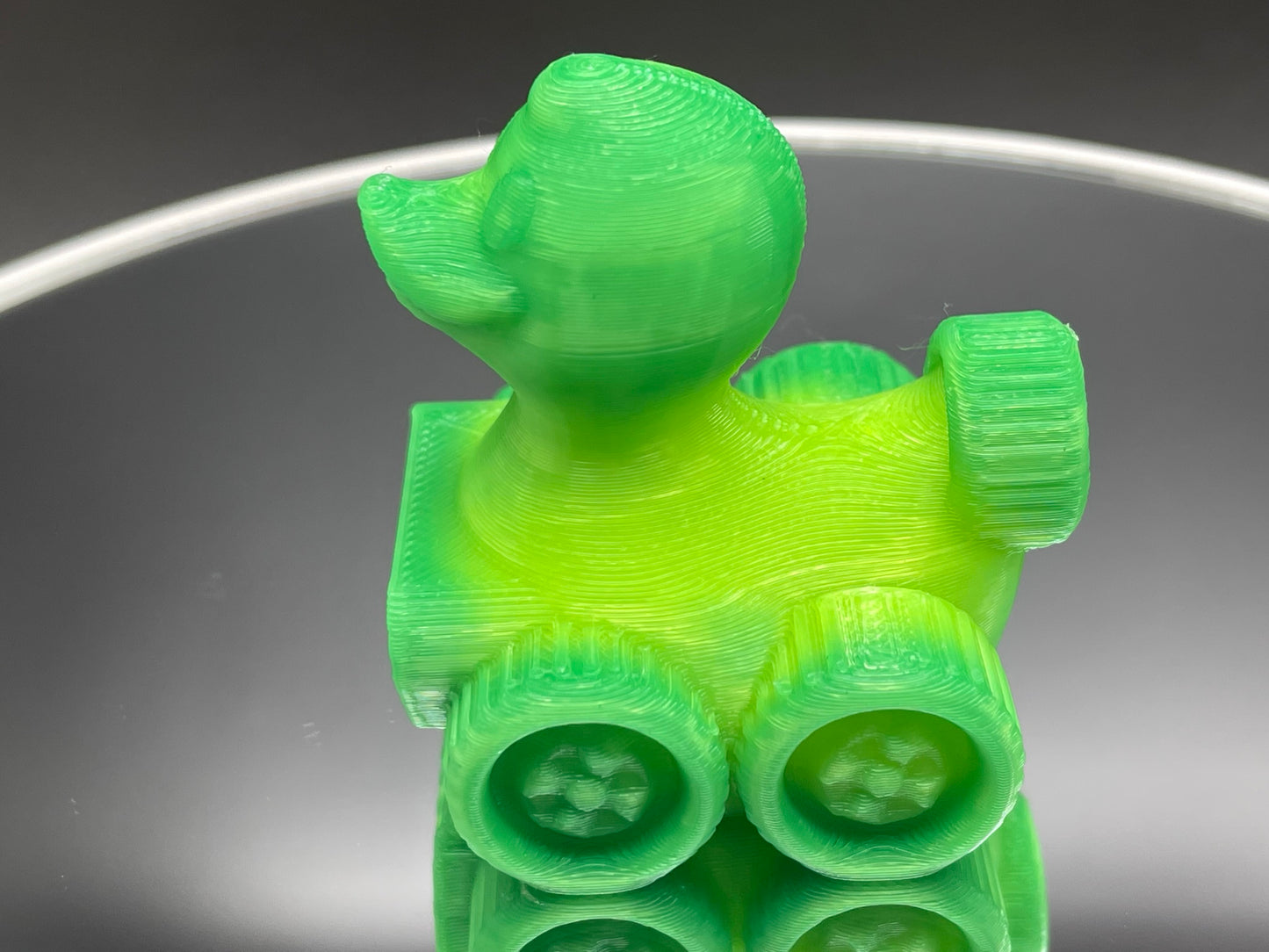 2 Inch Color Changing Green to Yellow 3D Printed 4x4 Ducks for Duck Duck Jeep Ducking