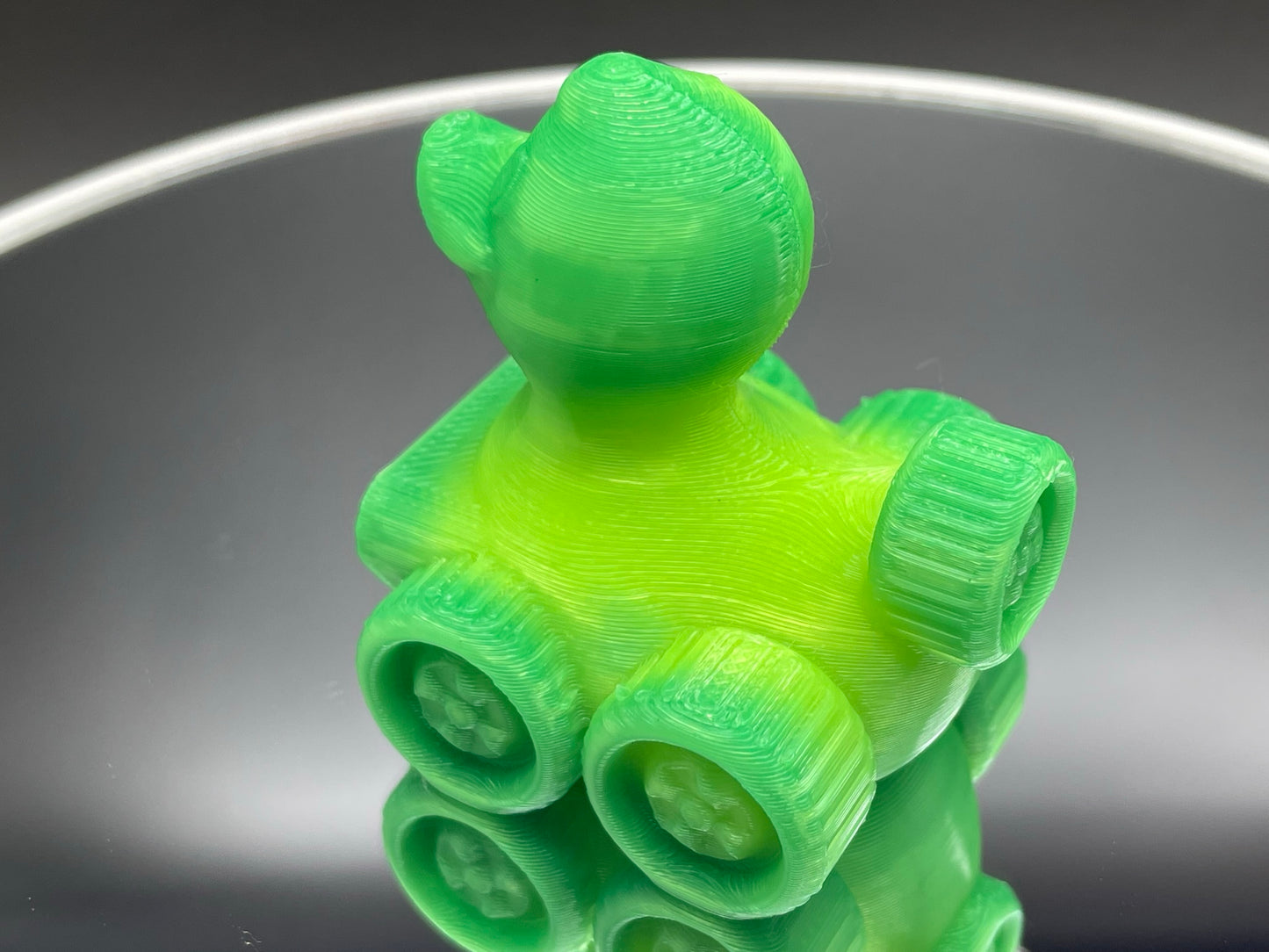 2 Inch Color Changing Green to Yellow 3D Printed 4x4 Ducks for Duck Duck Jeep Ducking