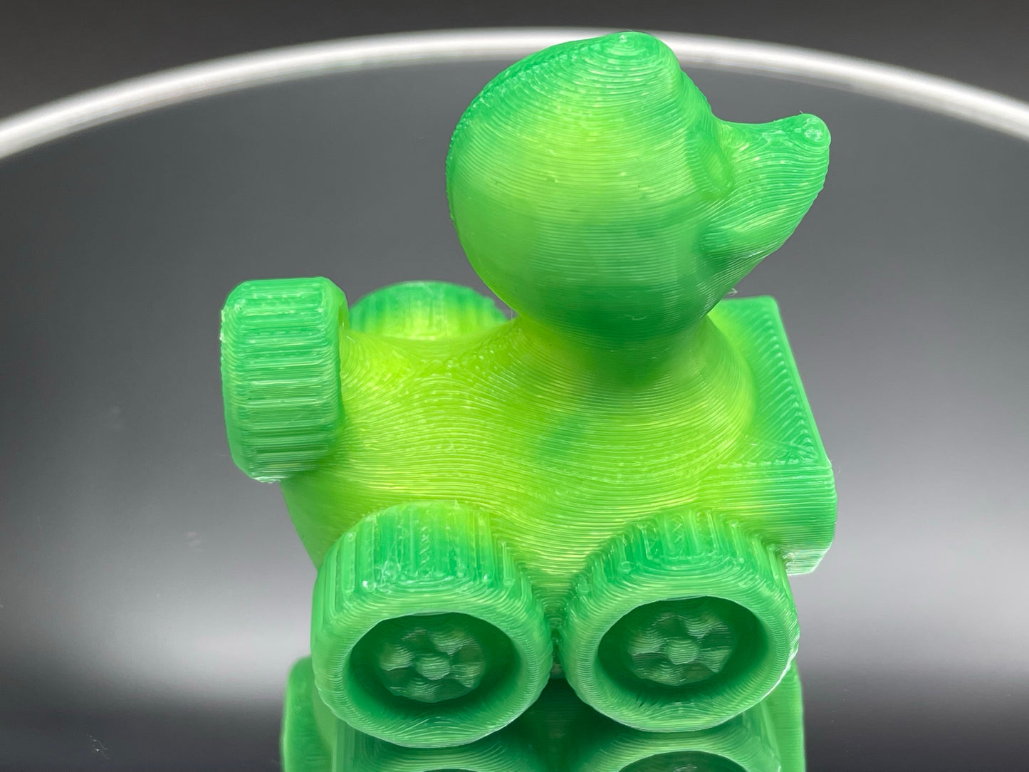 2 Inch Color Changing Green to Yellow 3D Printed 4x4 Ducks for Duck Duck Jeep Ducking