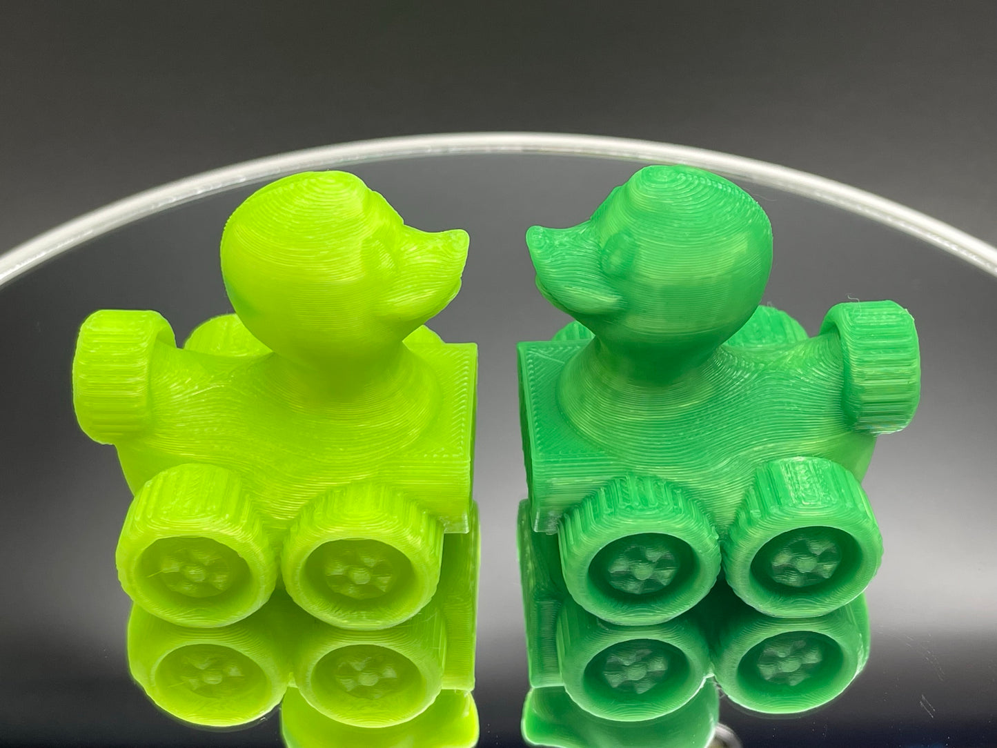 2 Inch Color Changing Green to Yellow 3D Printed 4x4 Ducks for Duck Duck Jeep Ducking