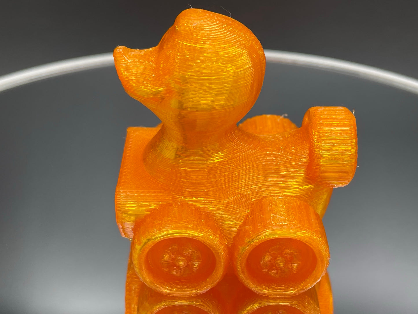 2 Inch Clear Orange 3D Printed 4x4 Ducks for Duck Duck Jeep Ducking