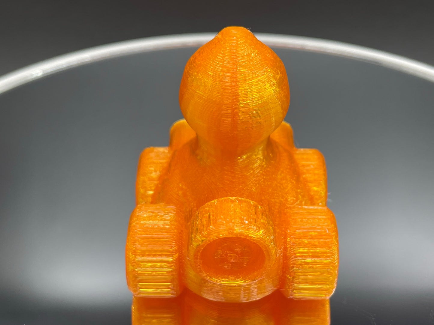 2 Inch Clear Orange 3D Printed 4x4 Ducks for Duck Duck Jeep Ducking