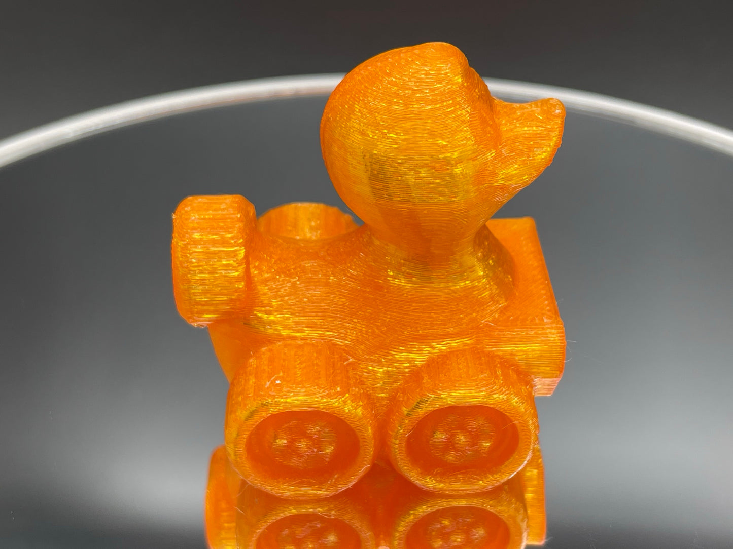 2 Inch Clear Orange 3D Printed 4x4 Ducks for Duck Duck Jeep Ducking