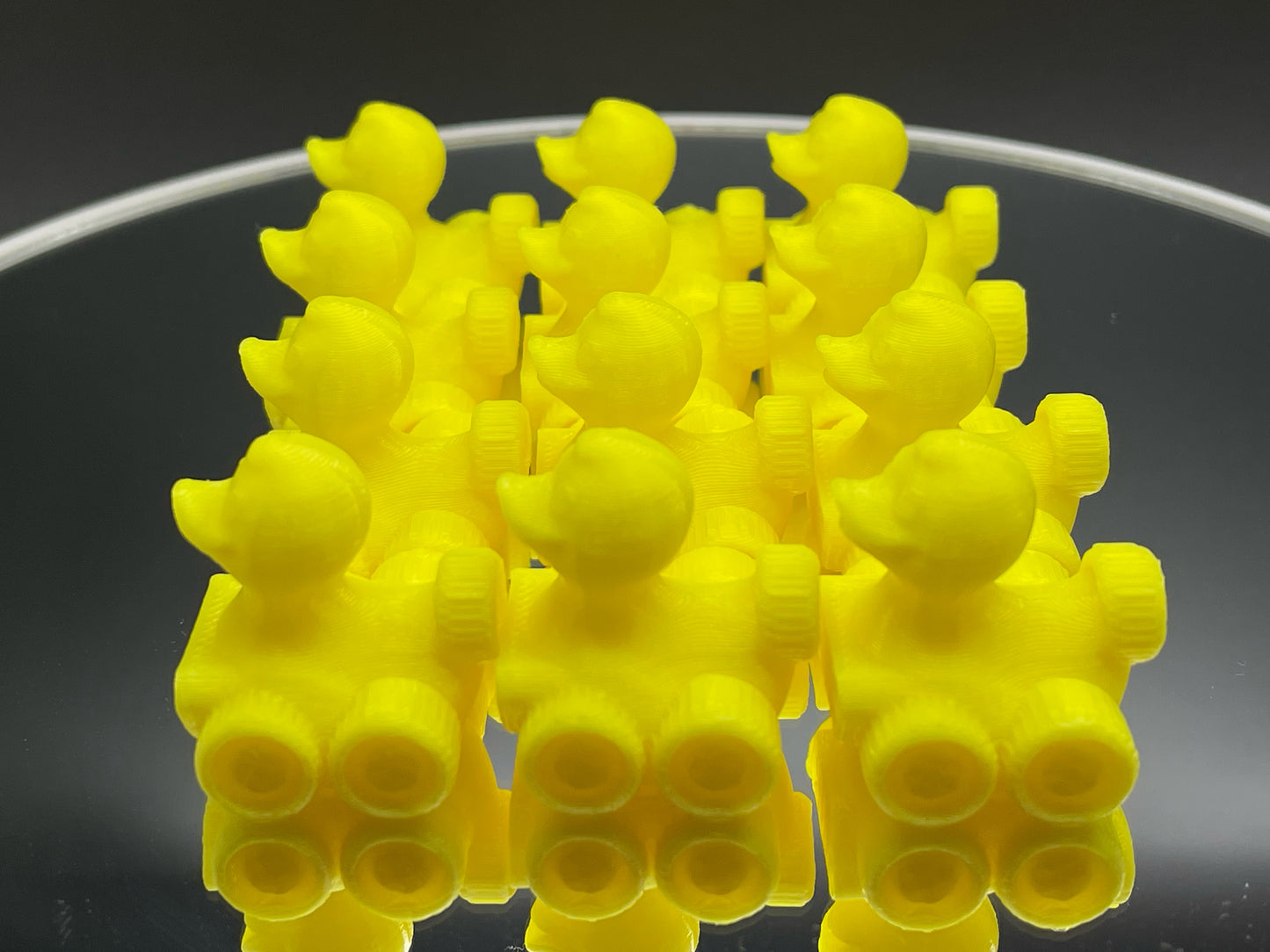 1 Dozen 1 Inch Mini Yellow Color 3D Printed 4x4 Ducks for Duck Duck Jeep Ducking