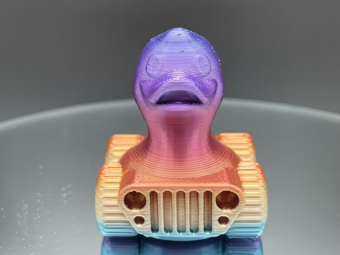 2 Inch Rainbow Color 3D Printed 4x4 Ducks for Duck Duck Jeep Ducking