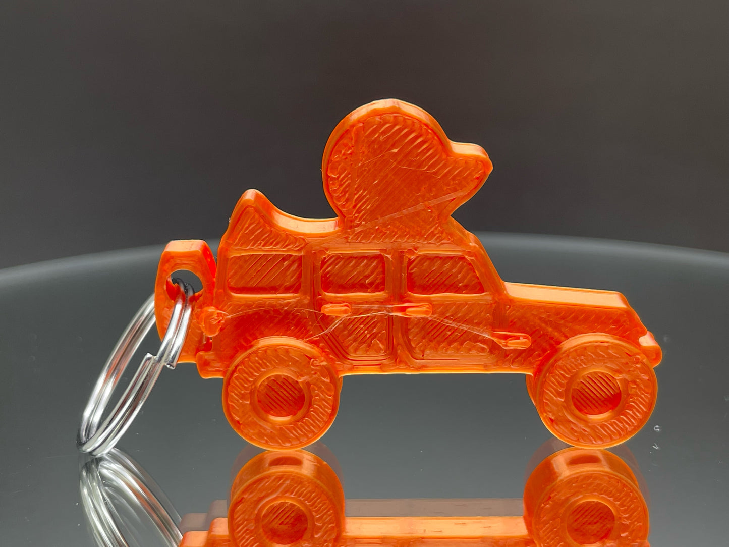 Dragon Fire Orange Color Wrangler Style 3D Printed KeyChain Duck for Duck Duck Jeep Fans