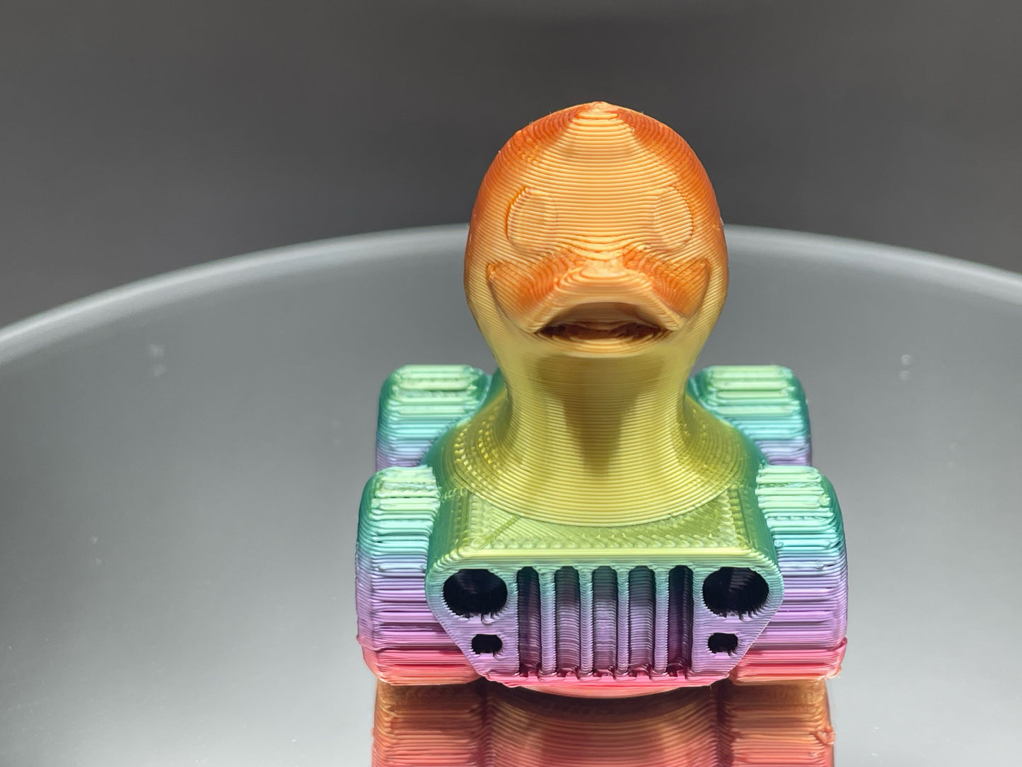 2 Inch Bright Rainbow Color 3D Printed 4x4 Ducks for Duck Duck Jeep Ducking