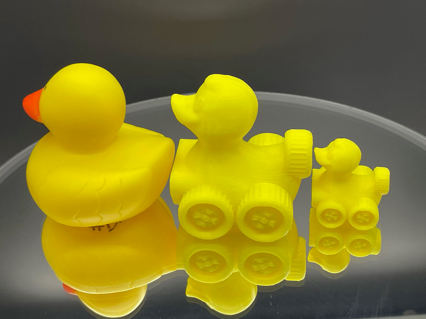 1 Inch Mini Yellow Color 3D Printed 4x4 Ducks for Duck Duck Jeep Ducking