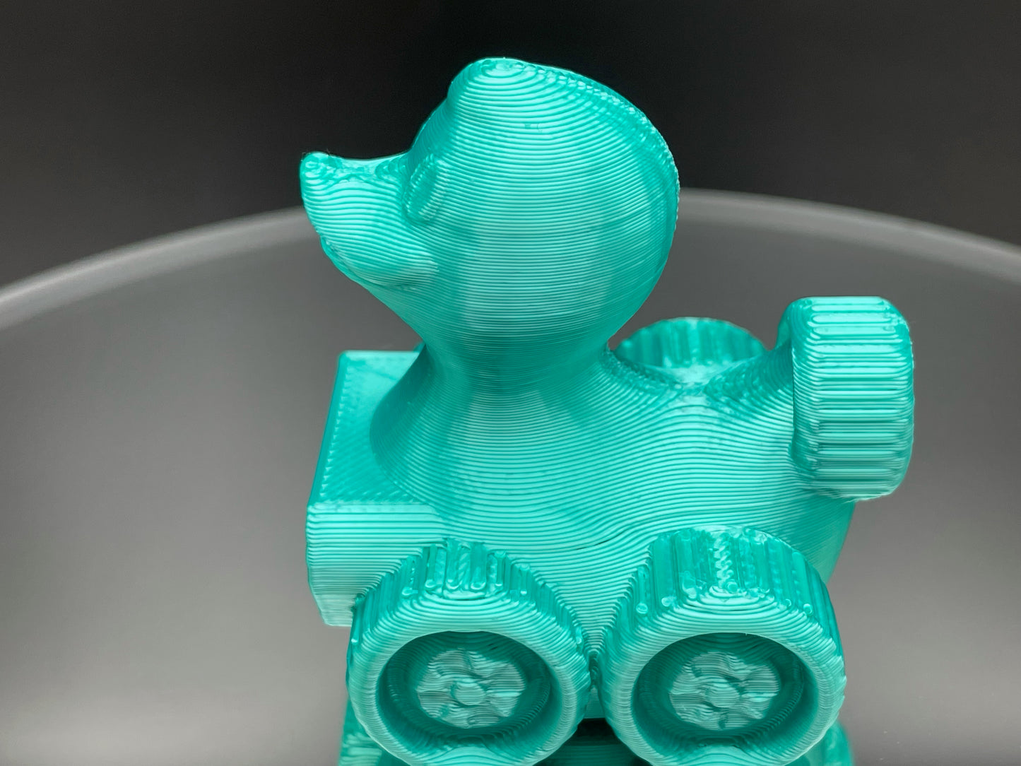 2 Inch Aquamarine Color 3D Printed 4x4 Ducks for Duck Duck Jeep Ducking