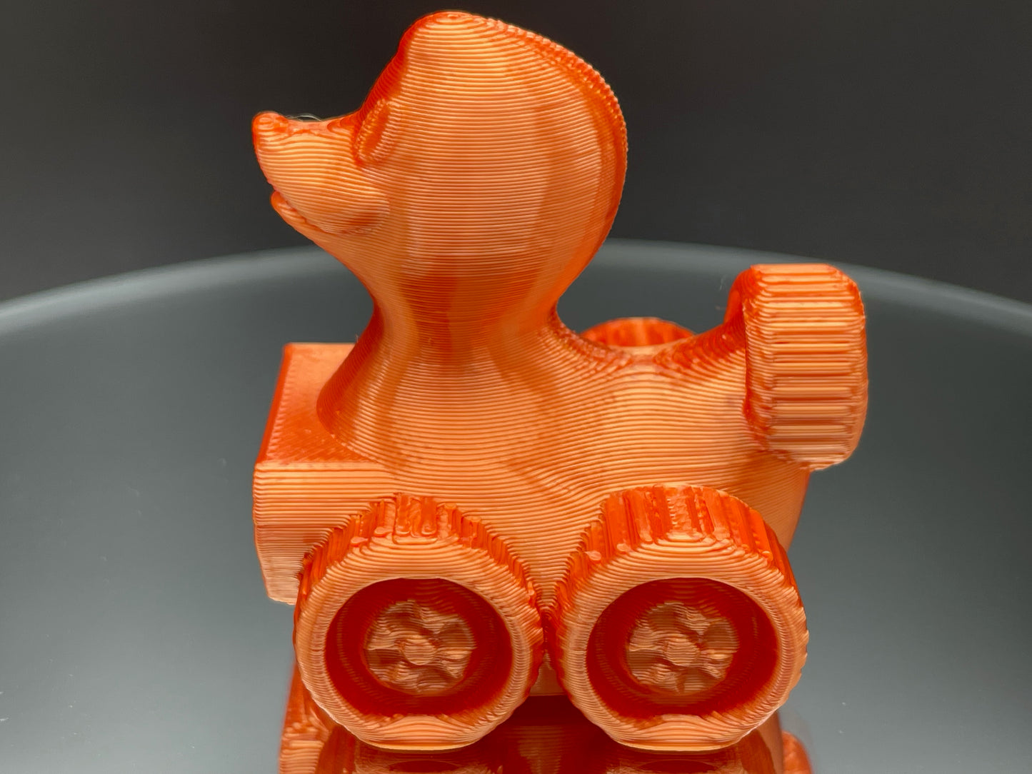 2 Inch Dragon Fire Orange 3D Printed 4x4 Ducks for Duck Duck Jeep Ducking