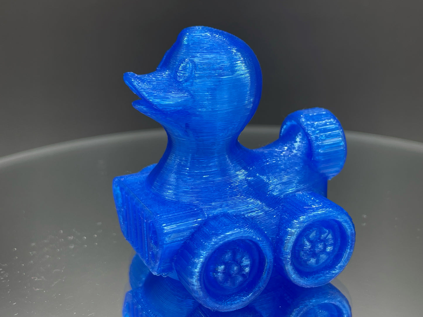 2 Inch Clear Blue 3D Printed 4x4 Ducks for Duck Duck Jeep Ducking