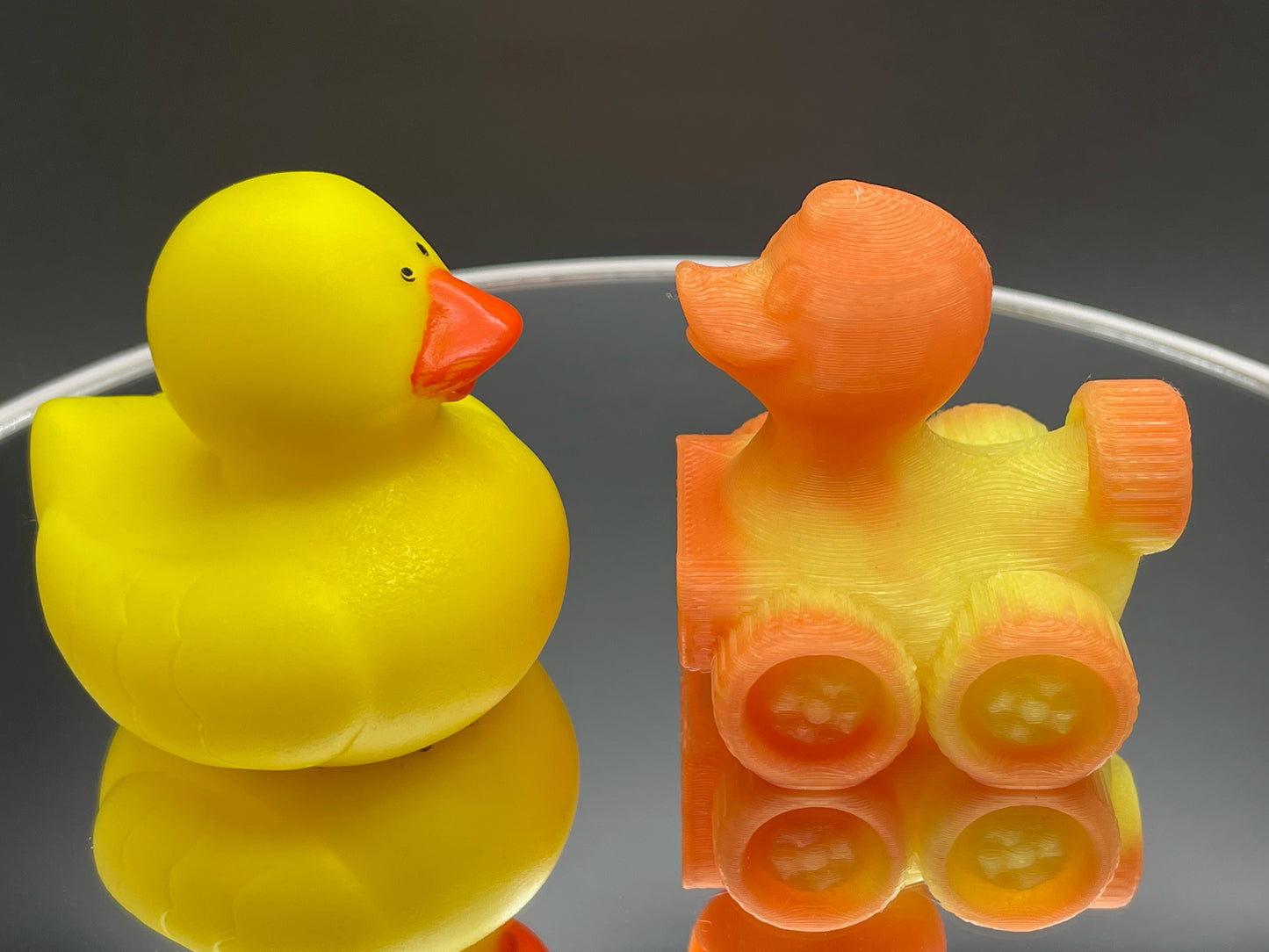 2 Inch Color Changing Orange to Yellow 3D Printed 4x4 Ducks for Duck Duck Jeep Ducking