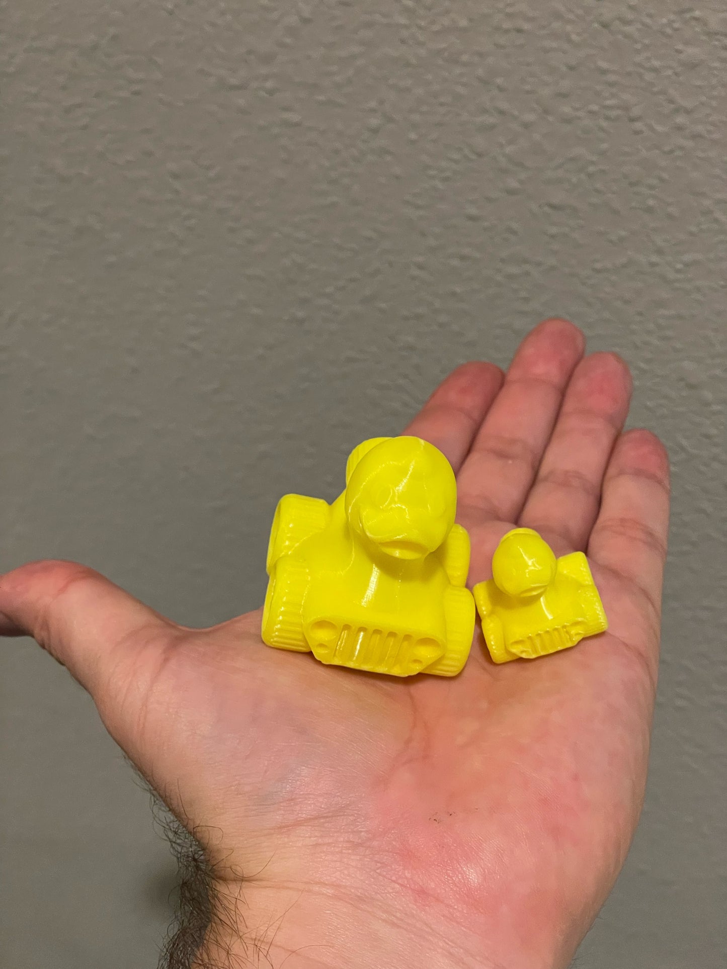 1 Inch Mini Yellow Color 3D Printed 4x4 Ducks for Duck Duck Jeep Ducking