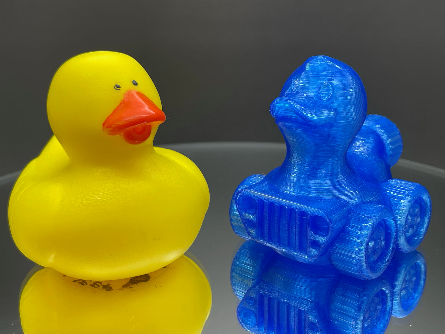 2 Inch Clear Blue 3D Printed 4x4 Ducks for Duck Duck Jeep Ducking