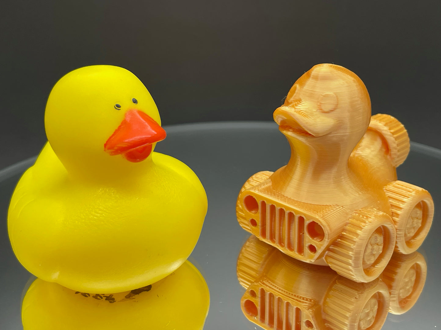 2 Inch ButterScotch Color 3D Printed 4x4 Ducks for Duck Duck Jeep Ducking