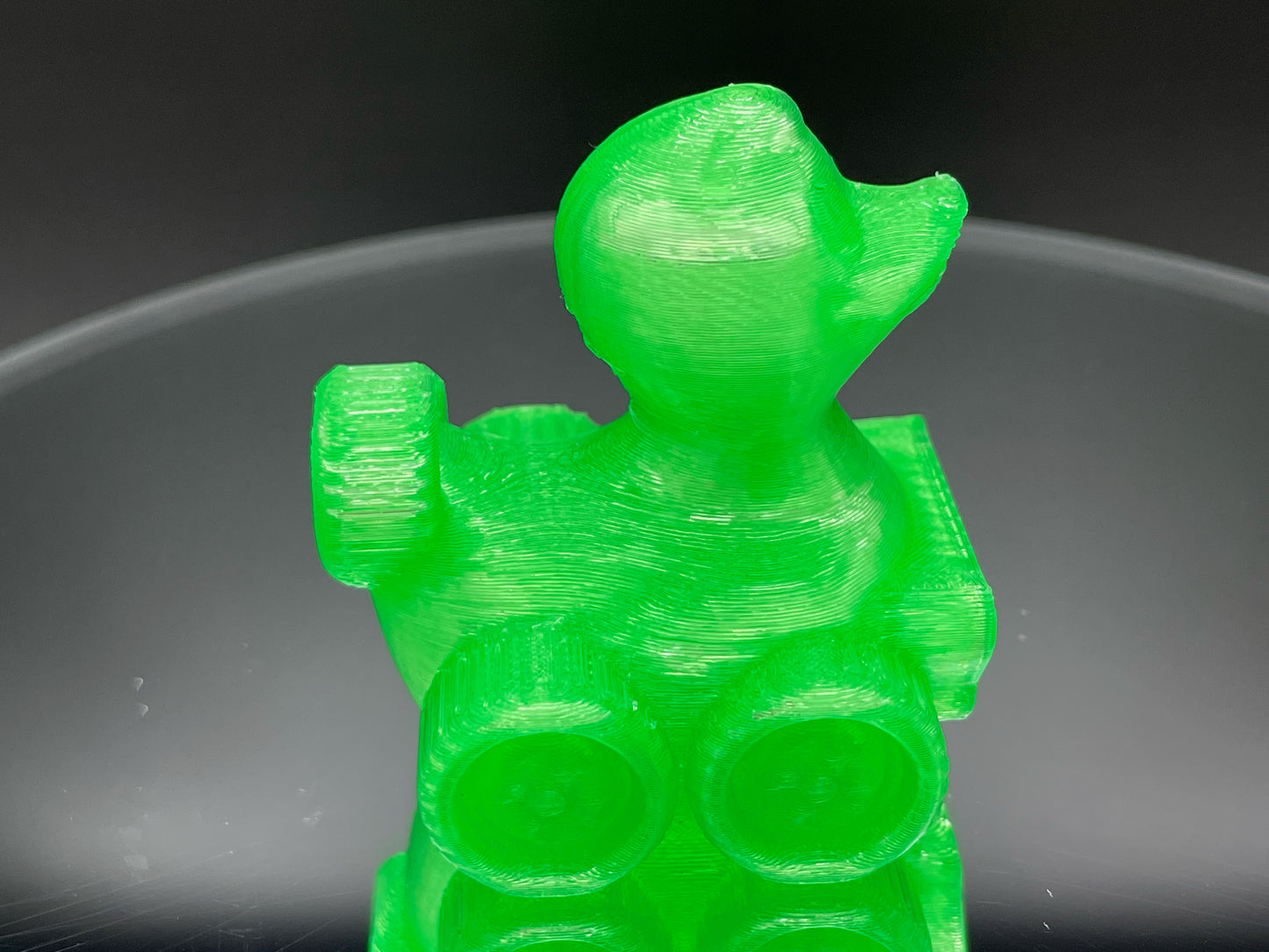 2 Inch Clear Green 3D Printed 4x4 Ducks for Duck Duck Jeep Ducking