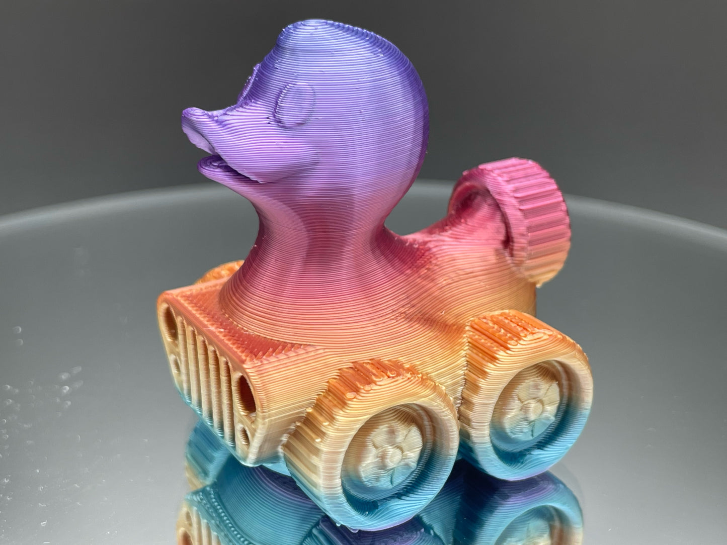 2 Inch Rainbow Color 3D Printed 4x4 Ducks for Duck Duck Jeep Ducking