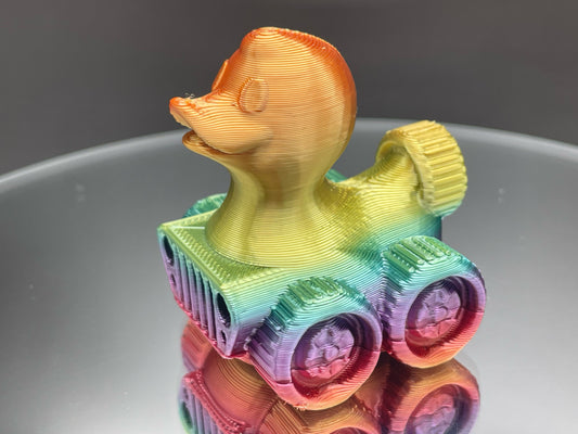 2 Inch Bright Rainbow Color 3D Printed 4x4 Ducks for Duck Duck Jeep Ducking