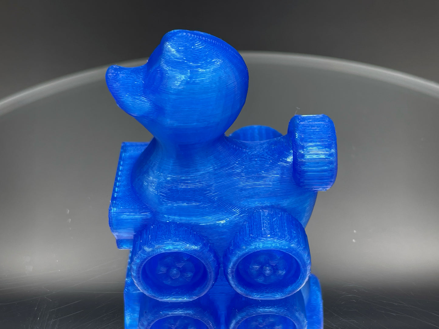 2 Inch Clear Blue 3D Printed 4x4 Ducks for Duck Duck Jeep Ducking