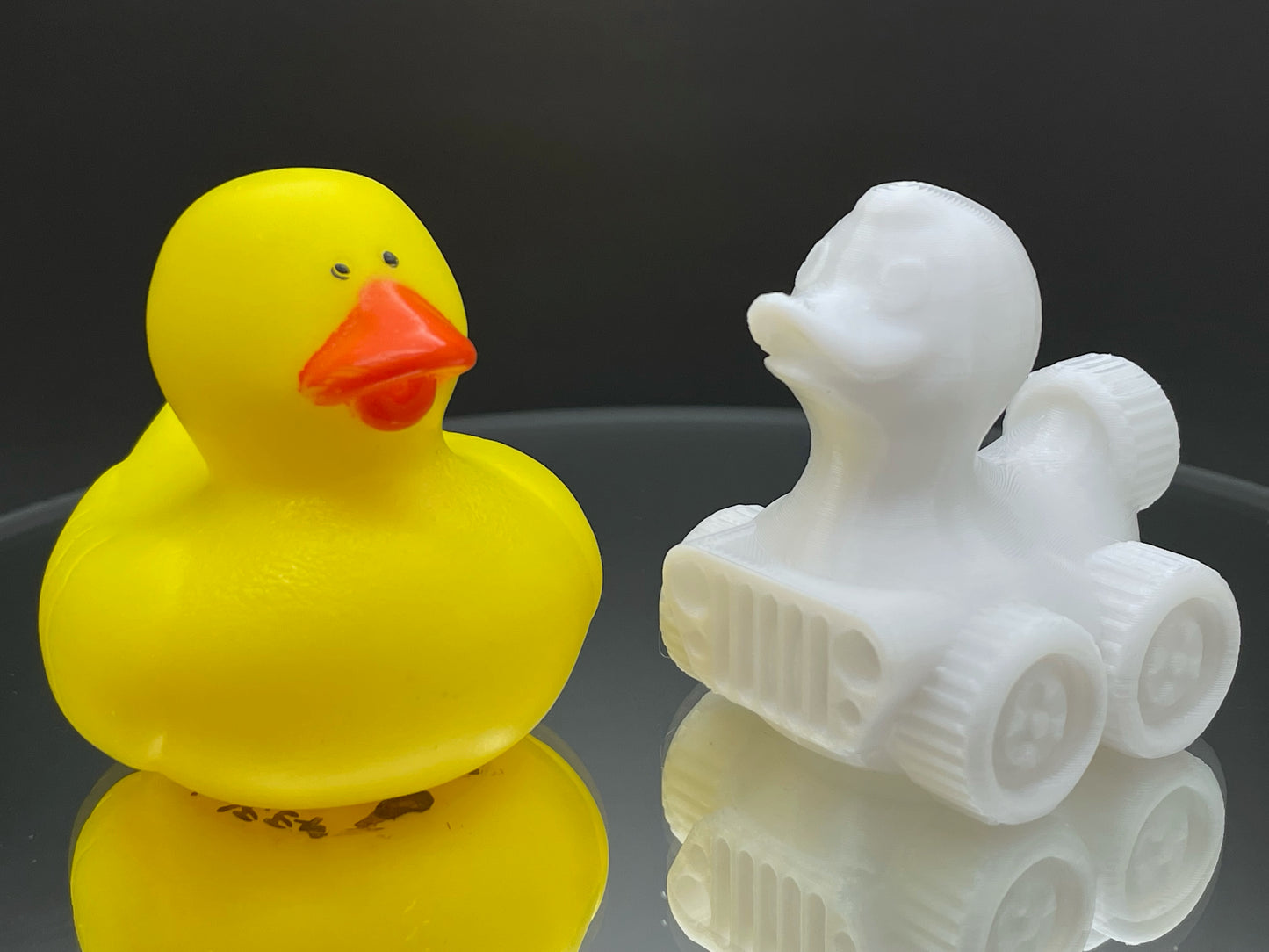 2 Inch Bright White Color 3D Printed 4x4 Ducks for Duck Duck Jeep Ducking