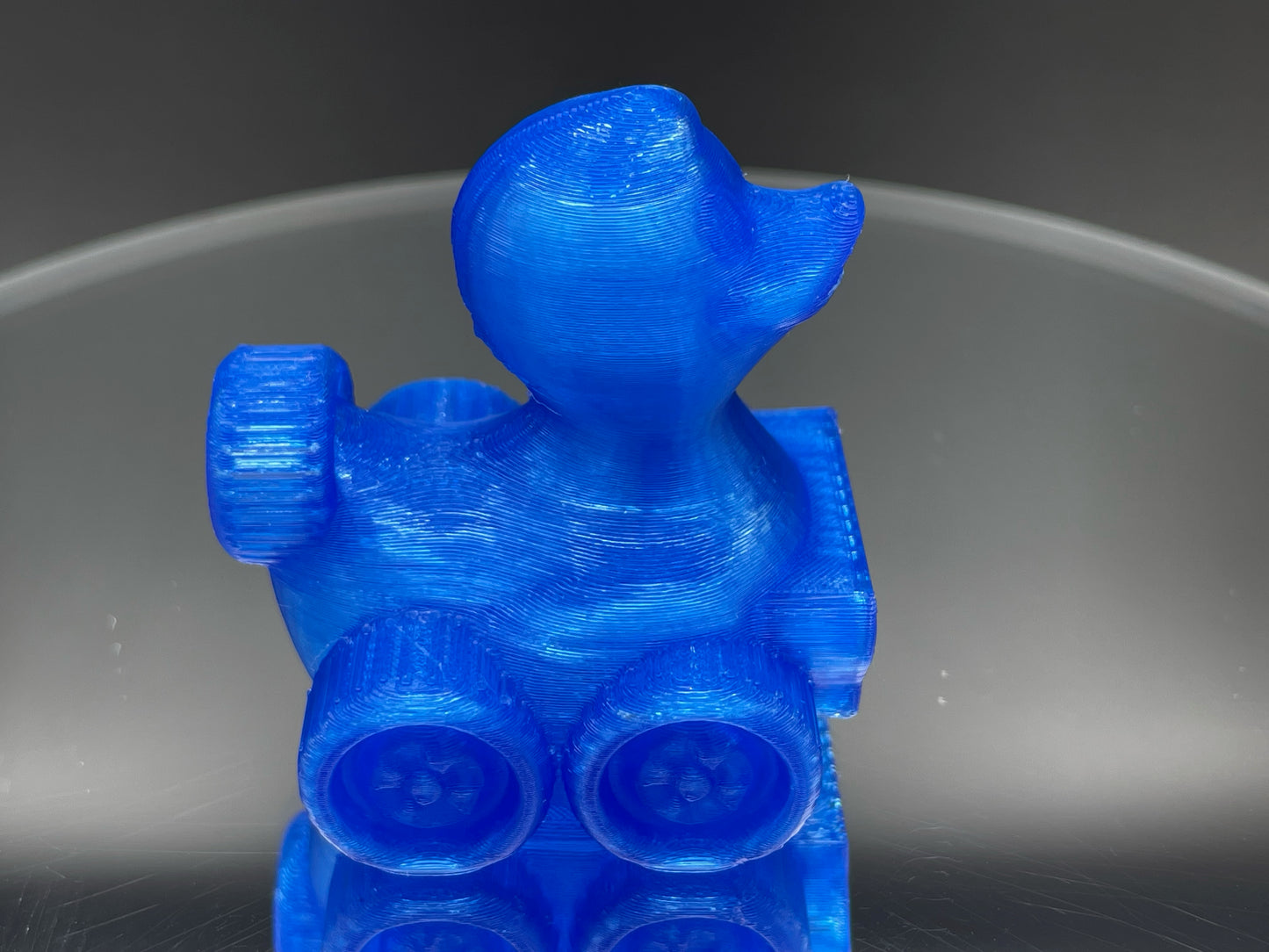 2 Inch Clear Blue 3D Printed 4x4 Ducks for Duck Duck Jeep Ducking