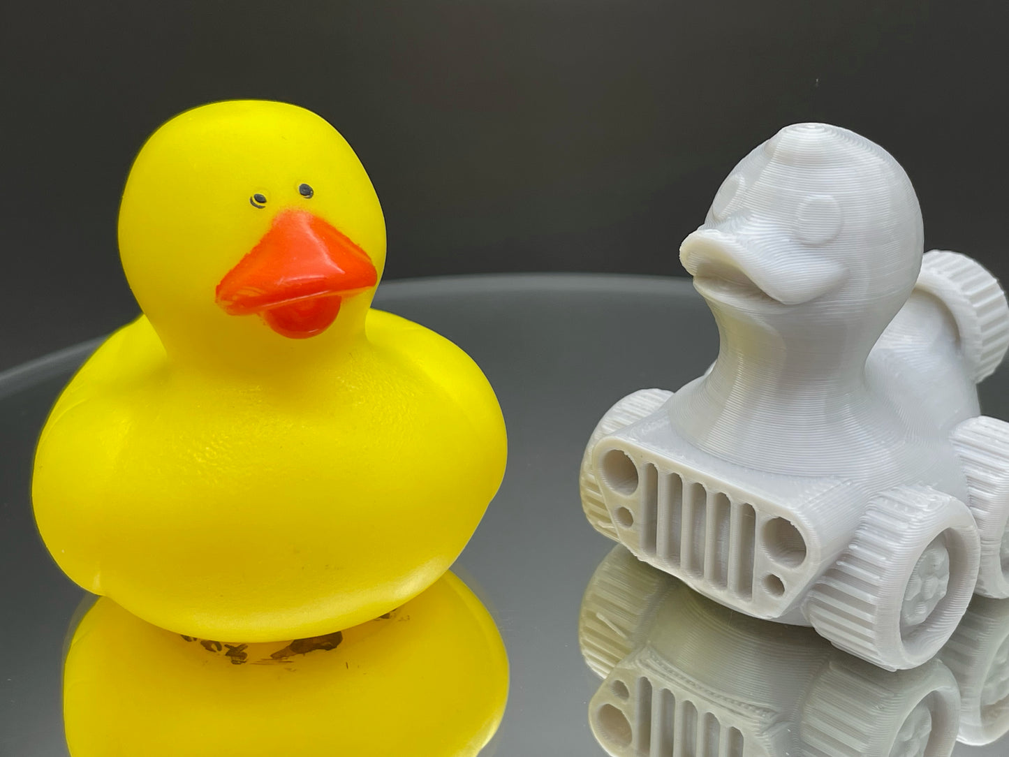 2 Inch Silver Zynith Color 3D Printed 4x4 Ducks for Duck Duck Jeep Ducking