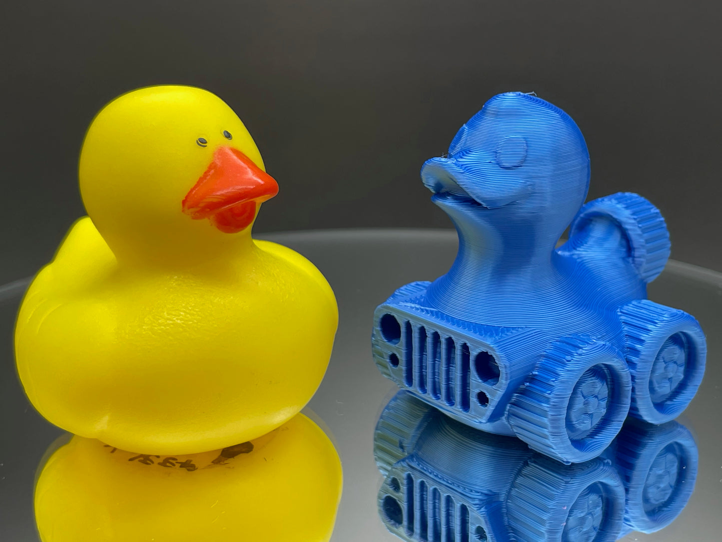 2 Inch Hydro Blue Color 3D Printed 4x4 Ducks for Duck Duck Jeep Ducking