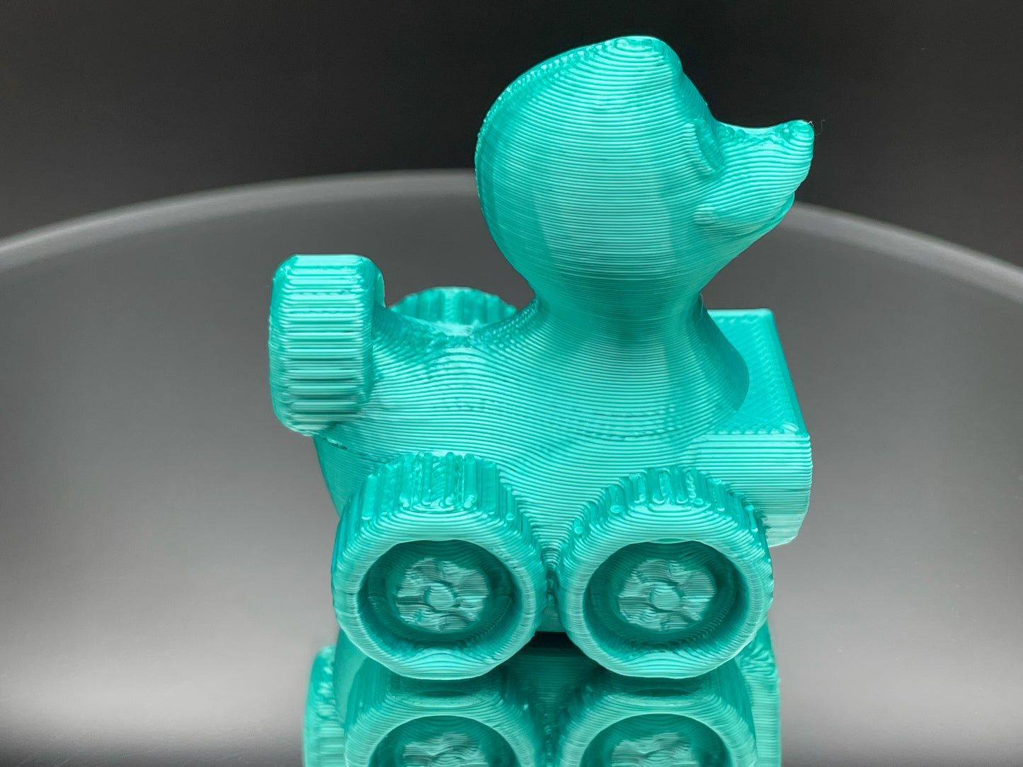 2 Inch Aquamarine Color 3D Printed 4x4 Ducks for Duck Duck Jeep Ducking