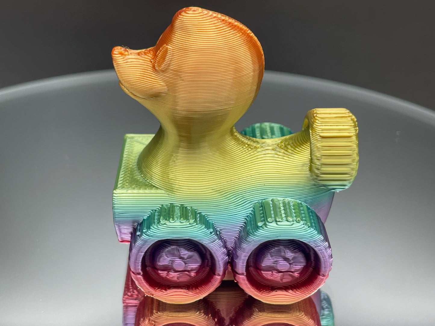 2 Inch Bright Rainbow Color 3D Printed 4x4 Ducks for Duck Duck Jeep Ducking