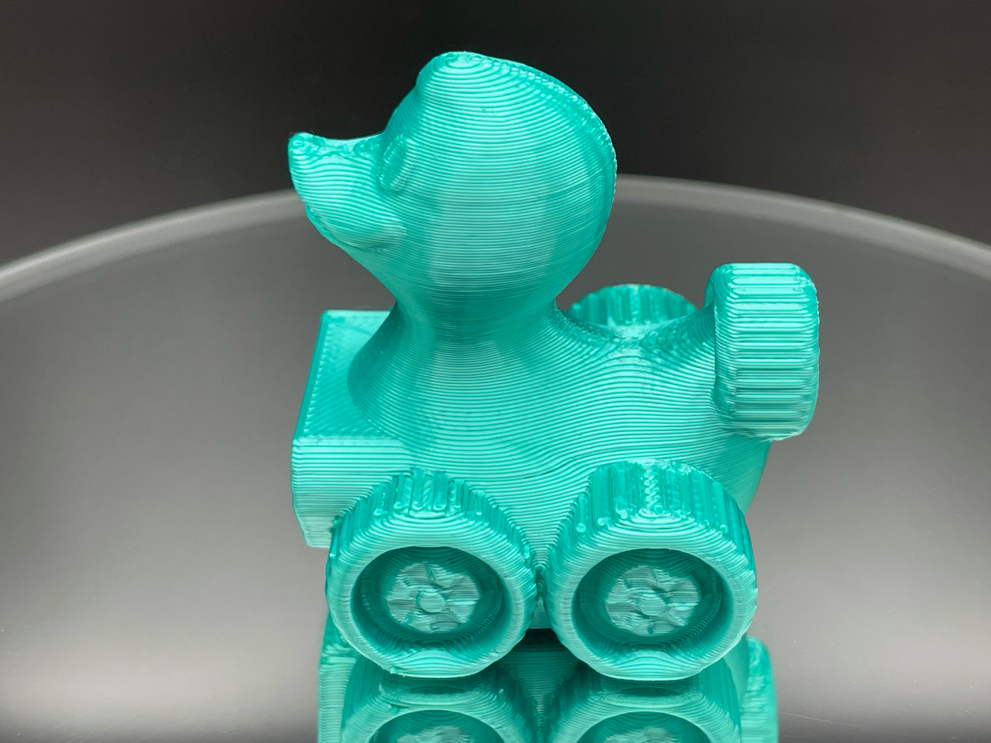 2 Inch Aquamarine Color 3D Printed 4x4 Ducks for Duck Duck Jeep Ducking