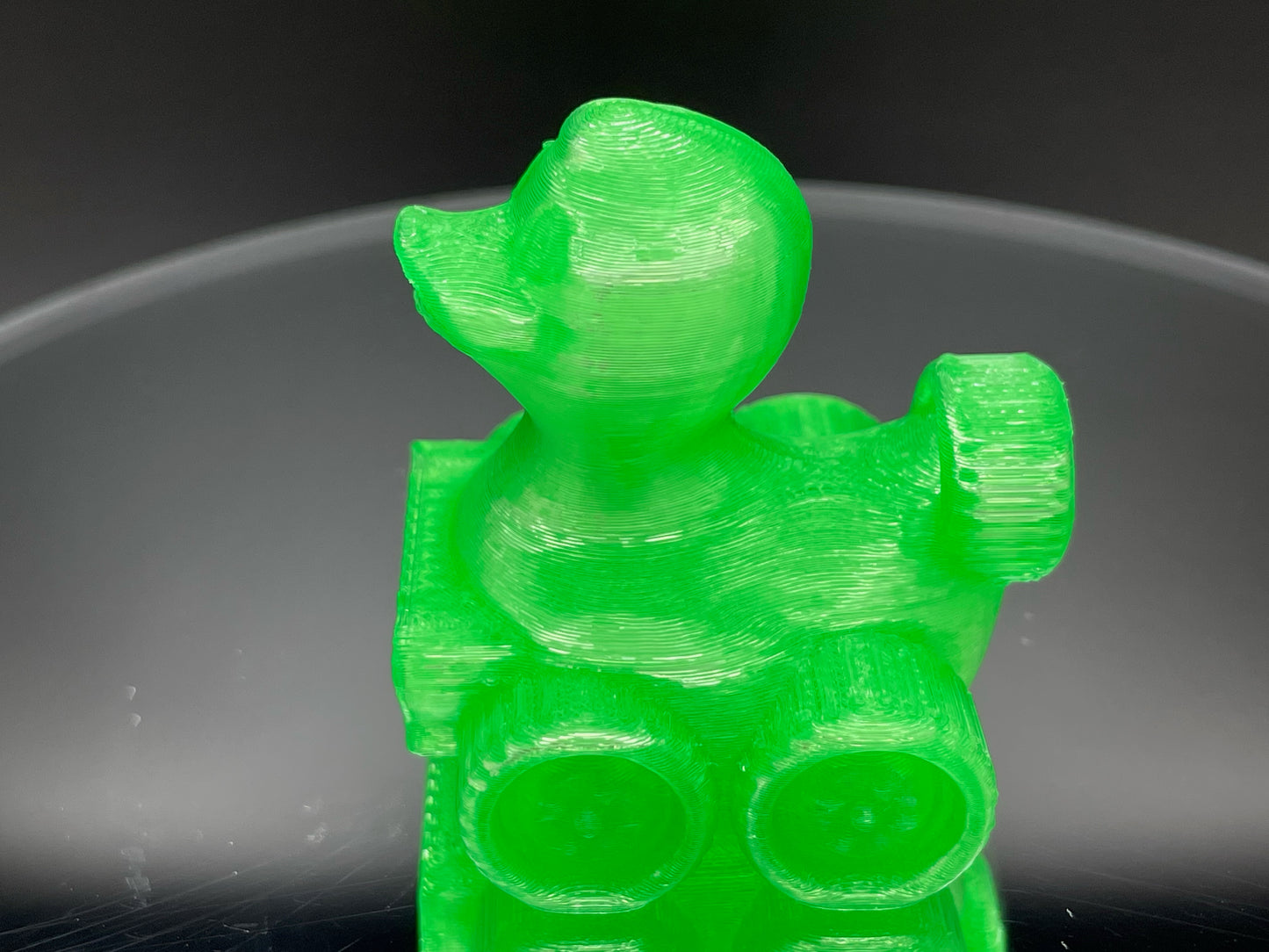 2 Inch Clear Green 3D Printed 4x4 Ducks for Duck Duck Jeep Ducking