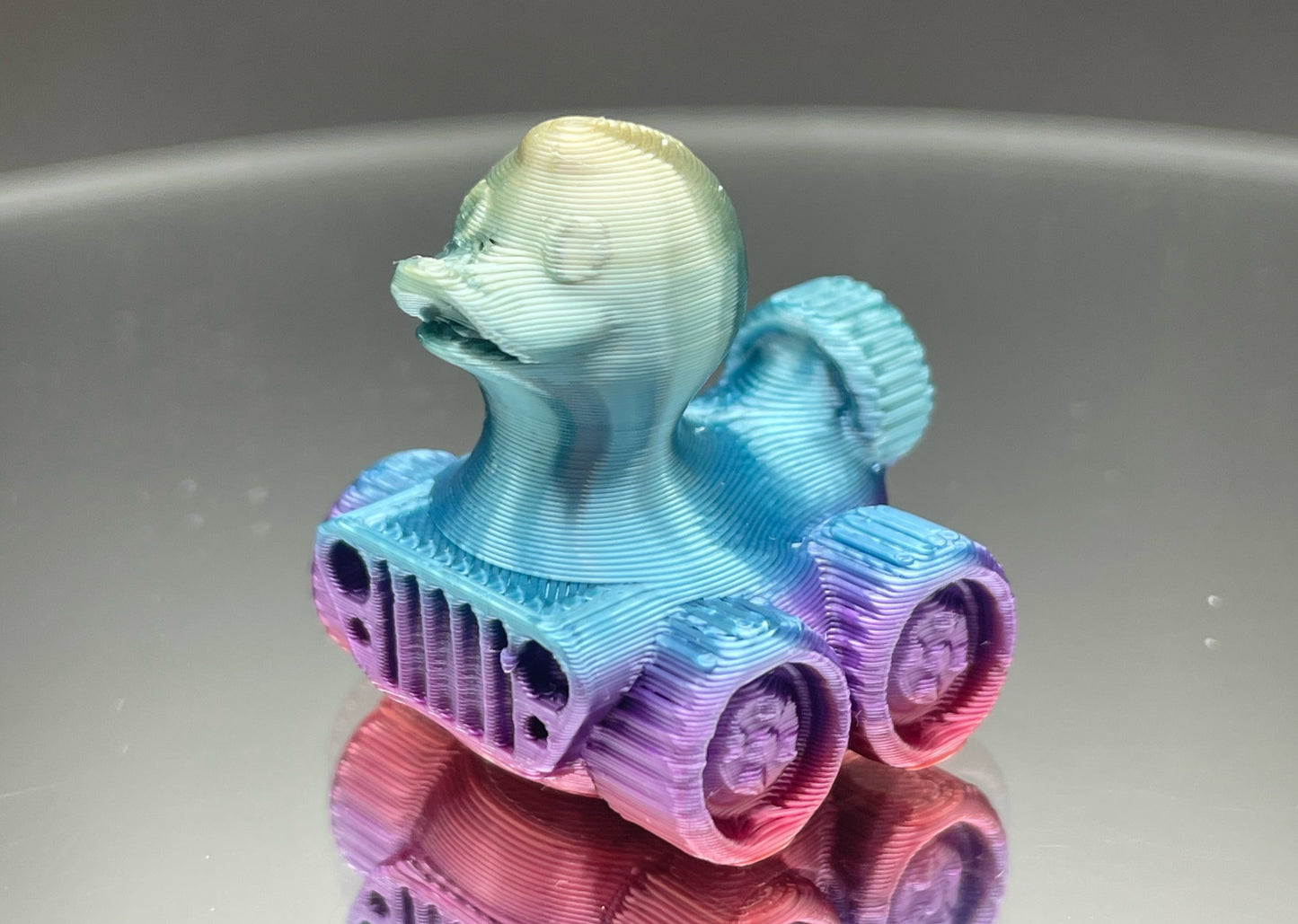 1 Inch Mini Rainbow Color 3D Printed 4x4 Ducks for Duck Duck Jeep Ducking