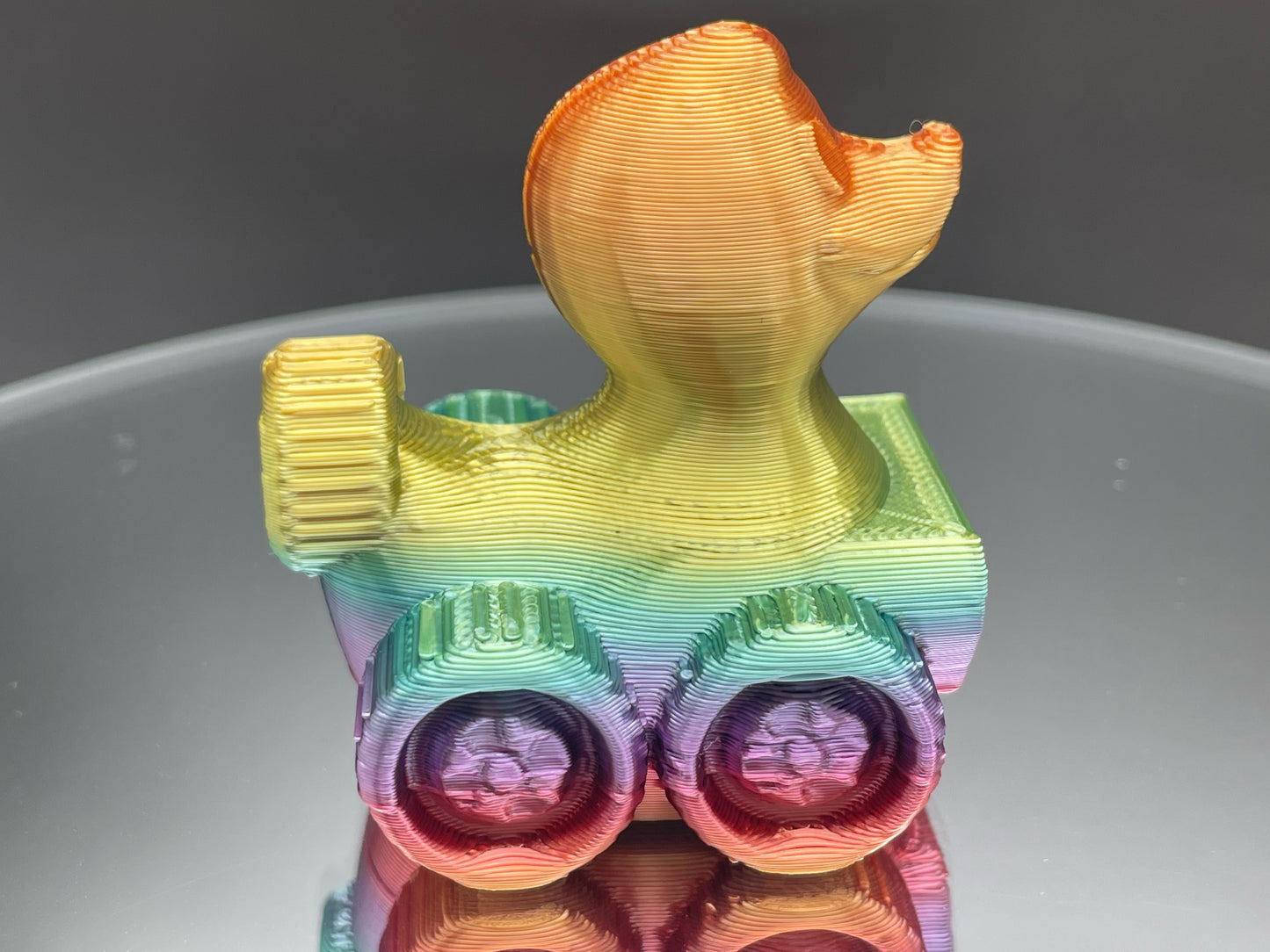 2 Inch Bright Rainbow Color 3D Printed 4x4 Ducks for Duck Duck Jeep Ducking