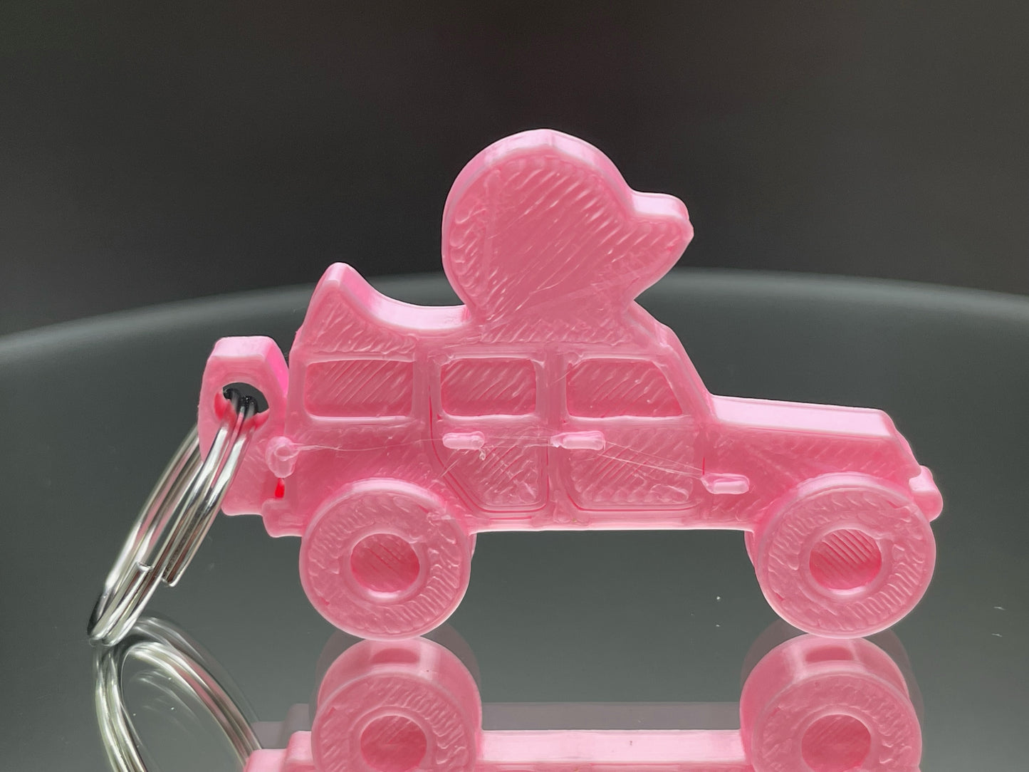 Pink Color Wrangler Style 3D Printed KeyChain Duck for Duck Duck Jeep Fans