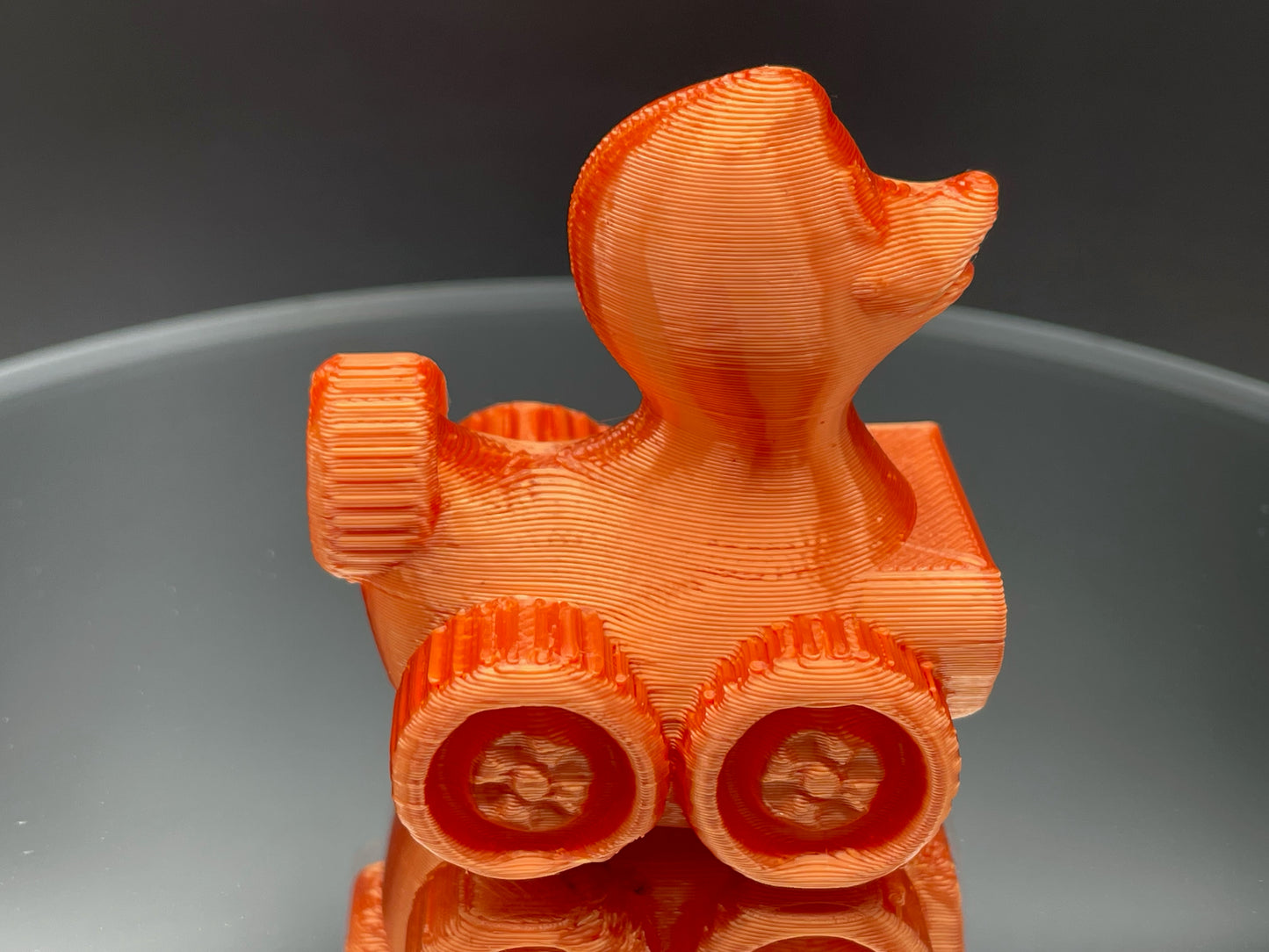 2 Inch Dragon Fire Orange 3D Printed 4x4 Ducks for Duck Duck Jeep Ducking