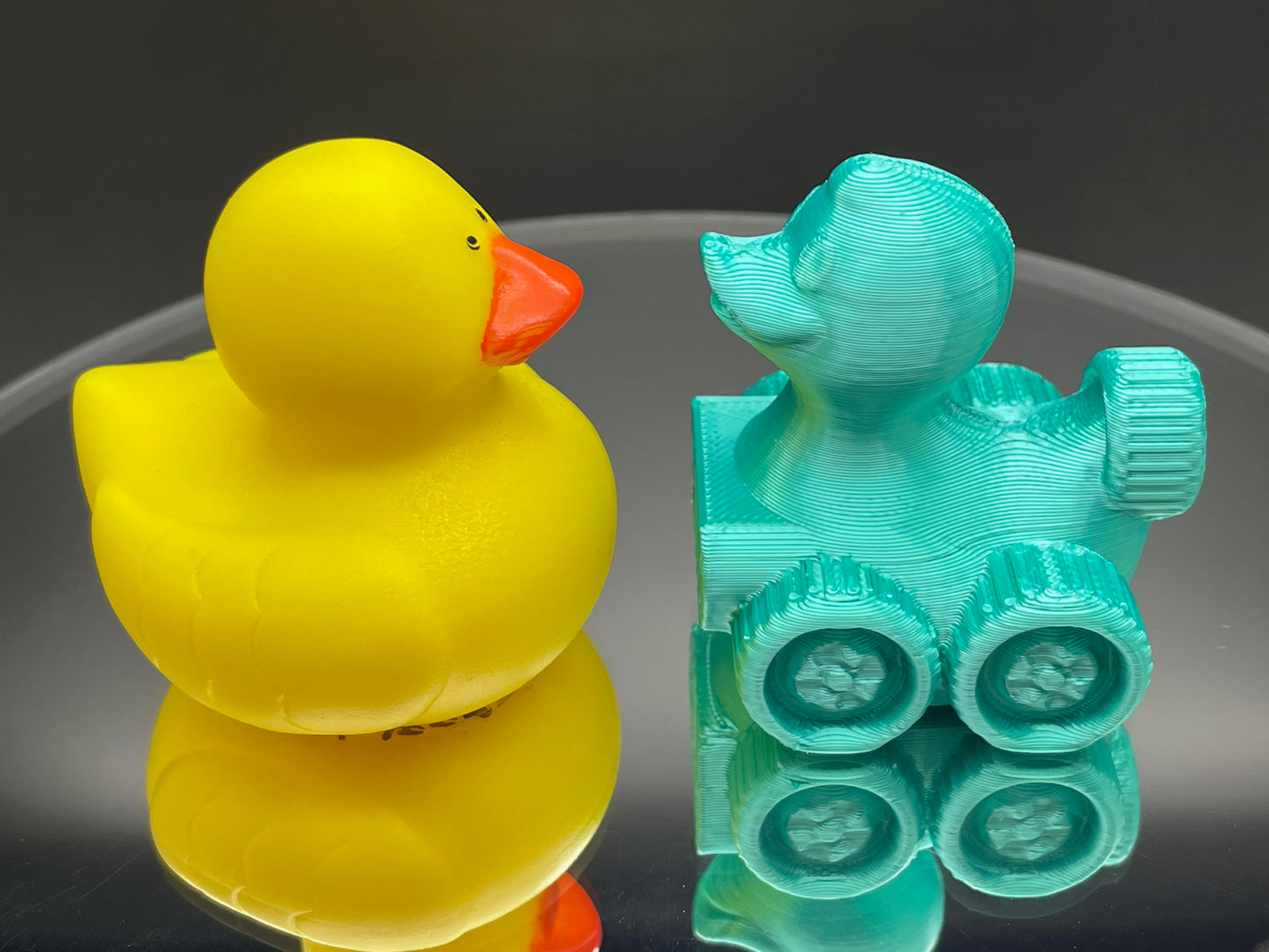 2 Inch Aquamarine Color 3D Printed 4x4 Ducks for Duck Duck Jeep Ducking