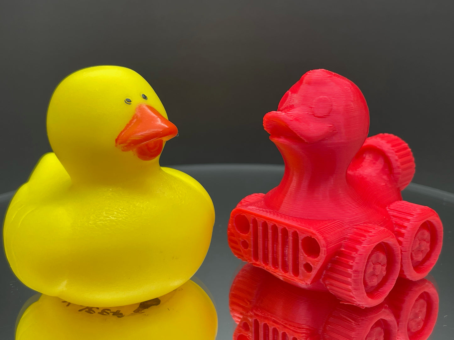 2 Inch Firecracker Red Color 3D Printed 4x4 Ducks for Duck Duck Jeep Ducking