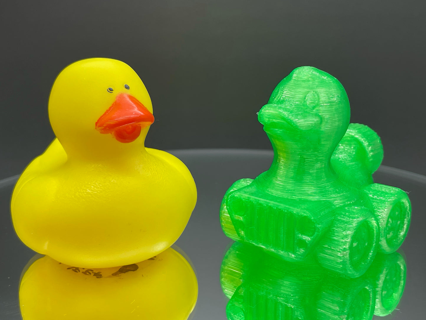 2 Inch Clear Green 3D Printed 4x4 Ducks for Duck Duck Jeep Ducking